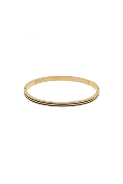 MODAMUGO Çelik Kelepçe Bileklik, Düz Sedefli Model - Gold