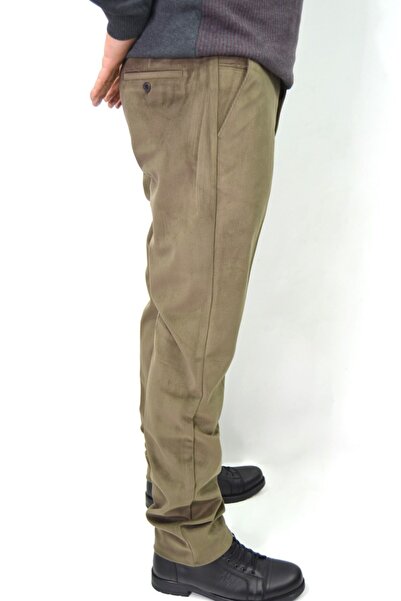 ds danlıspor Erkek Camel Klasik Orta Yaş Üstü Fitilli Likralı Kadife Pantolon