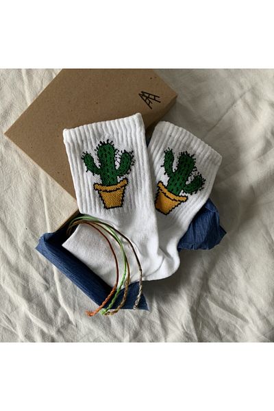 Atölye Merdiven Cactus Gift Set of 2 Socks and Bracelet
