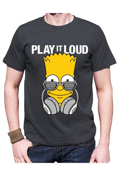 Generic Brand Unisex siva majica "Play It Loud"