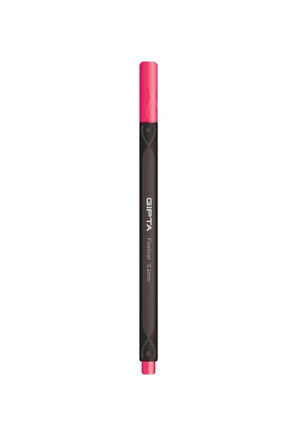 Gıpta Fineliner Thin Felt Tip Pen 0.4 Mm Cardboard Box Triangle Pink (Pack of 12) K600026