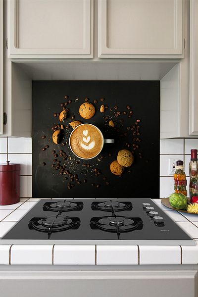 Tilki Dünyası Autocolant pentru aragaz de bucătărie boabe de cafea și prăjituri