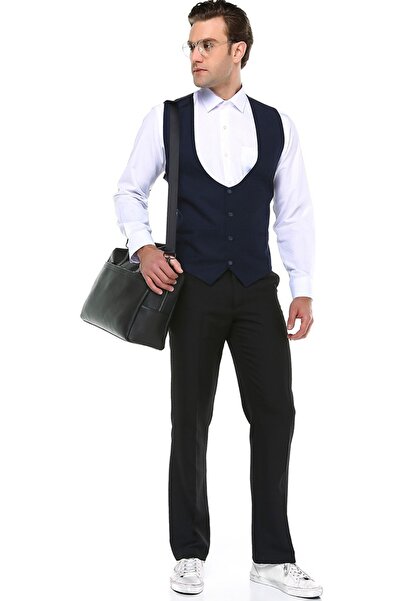 Varetta Чоловічий темно-синій жилет Slim Fit і темно-синій метелик