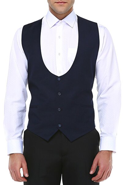 Varetta Чоловічий темно-синій жилет Slim Fit і темно-синій метелик