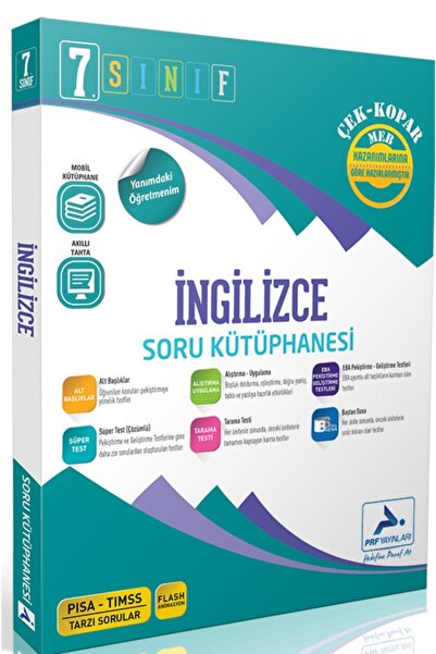 paraf yayınları Prf Yayınları 7. Sınıf Ingilizce Soru Kütüphanesi