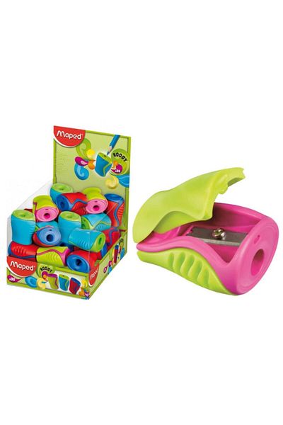 Maped Boogy Single Hole New Pencil Sharpener (Green-Pink Color)