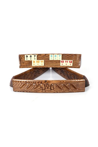 Pusula Oyun Ahşap El Oyması Pena Oval Okey Takımı (101 Oval Okey Oyun Seti)