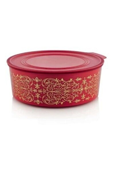 Tupperware Su Yuvarlak Kırmızı Kurabiye Kutusu