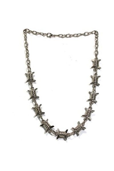 Deneme Zamanı Barbed Wire Black Nickel Men's Necklace