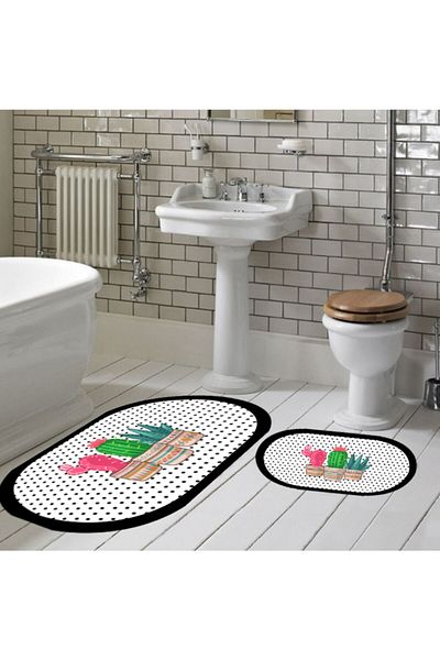 eco concept Dot Base Cactus Toilet Set 2 Pieces 3802 Tufted