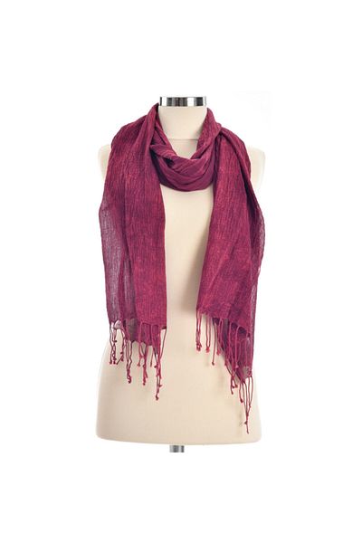 Dosimira Unisex Burgundy Denim Grinding Cotton Scarf