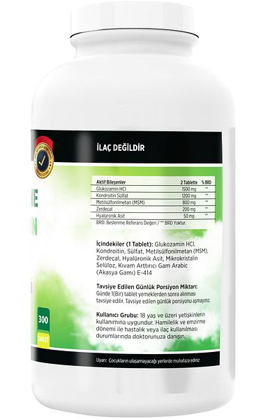 FLX Glucosamine Chondroitin Msm 300 Tablets - Hyaluronic Acid Turmeric