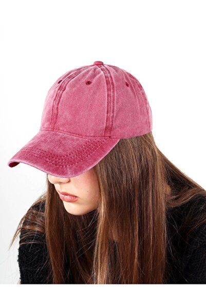 REBBEX Unisex Pembe Eskitme Vintage Kep Şapka