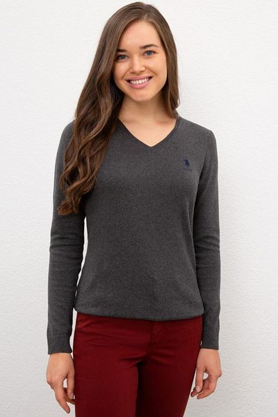 U.S. Polo Assn. Women's Gray Knitwear Sweater