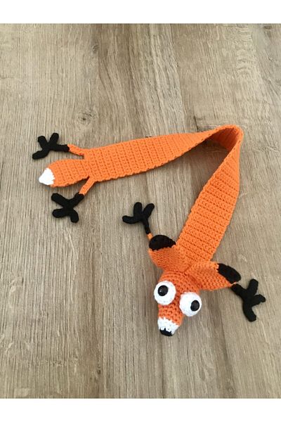CESTOPİENO Orange Bookmark with Fox Figure