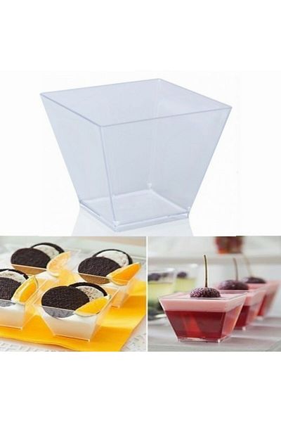 Bursa Pazarı Set of 6 Transparent Mica Magnolia-rice pudding-soufflé Stone-tooth Wheat Etc: 6.5 X 4.2 X 7 Cm
