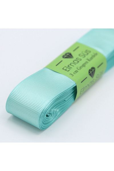 E Elmas Turquoise Grosgrain Ribbon 3cm 10m