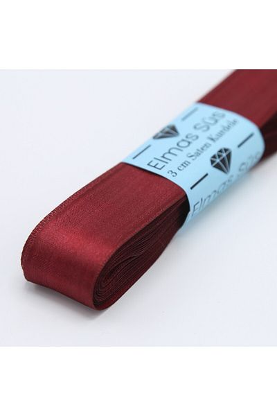 E Elmas Burgundy Satin Ribbon 3 cm 10 m
