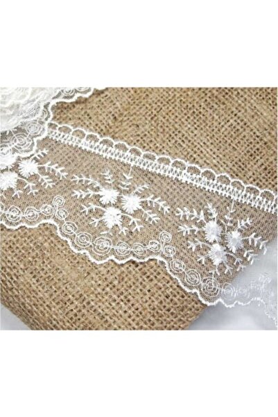 HİSARAKSESUAR Beyaz Dantel Güpür Tül 5cm 9mt