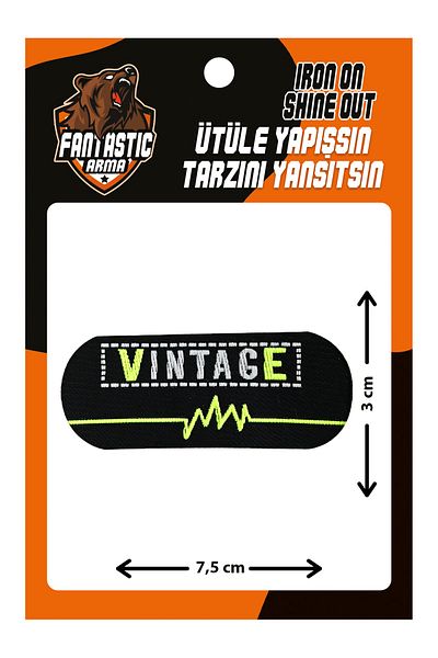 FANTASTIC ARMA Patch de armă țesută care se lipsește cu fierul de călcat, vintage