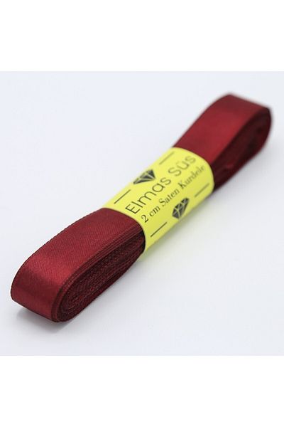 E Elmas Burgundy Satin Ribbon (2 cm 10 m)