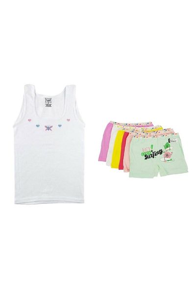 Tutku Set boxer pentru fetiță cu bretele late, pachet de 6