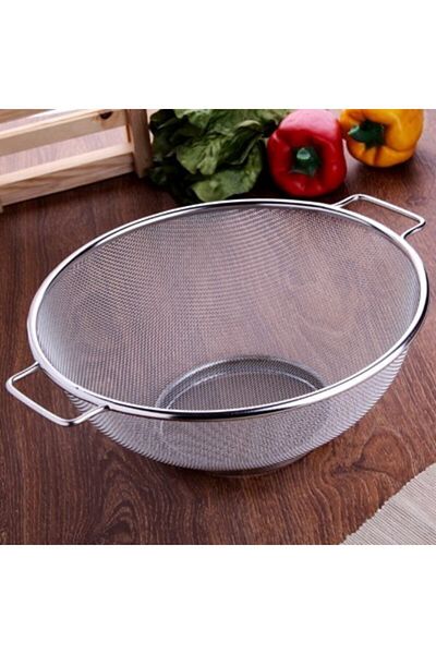 Ün-Ev Metal Medium Double Handle Strainer 22 cm