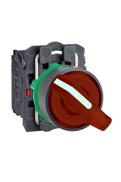 Schneider Electric مجموعة مضيئة بزر مزلاج أحمر من شنايدر - 22 مم، وضعين، ثابت 1na 1nk 230v