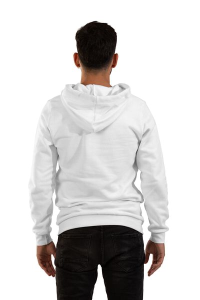 Raf Coll Hanorac cu glugă unisex alb cu imprimeu Joker Face