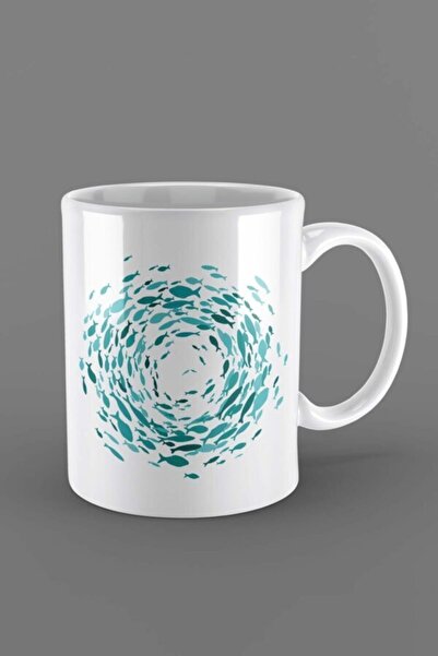 MapavriShop كوب مطبوع عليه أسماك صغيرة زرقاء