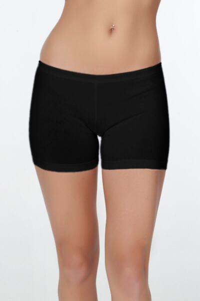 Çift Kaplan Kadın Elastanlı Kısa Siyah Şort 627