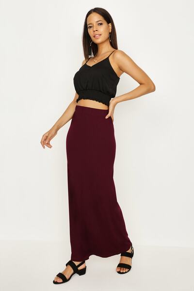 Select Moda Fusta lungă de damă bordeaux