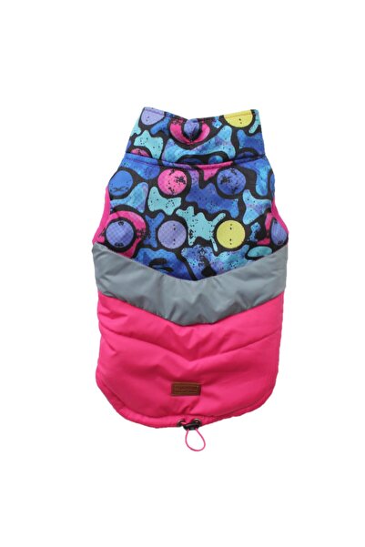 Pawstar Circle Fucshia Elyaflı Puf Köpek Yeleği Köpek Kıyafeti Large