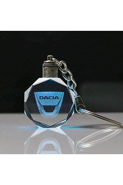 Dacia Logolu 7 Renk Yanan Yedek Pil Hediyeli Led Işıklı 3d Kristal Araba Anah...