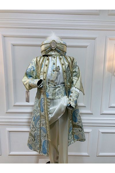 Harput Collection Ținută caftan pentru circumcizie cu model de soare pentru copii