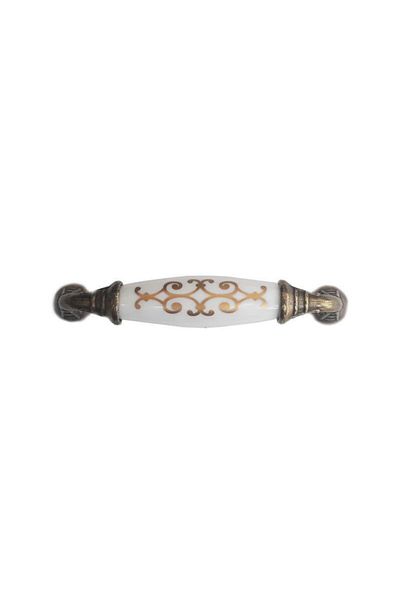 Damla Porcelain Antique Yellow Handle 96 mm