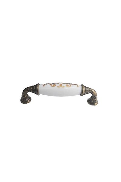 Damla Porcelain Antique Yellow Handle 96 mm