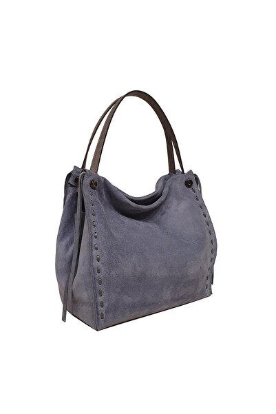 Ysmn Gray Suede Genuine Leather Women's Shoulder Bag - Yc 011953 Dsu12