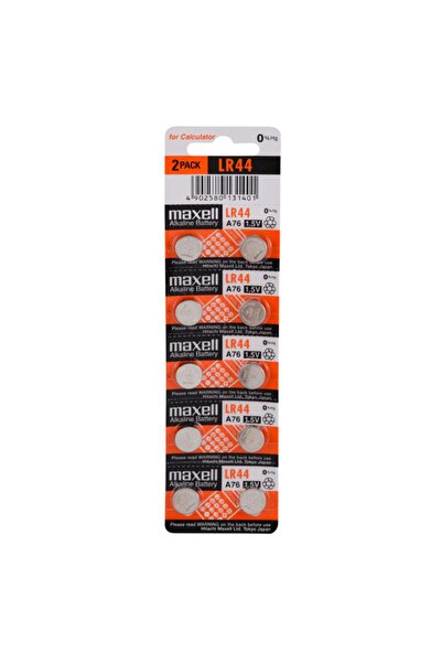 Maxell 10 Adet X Lr44 Pil , Ag13 Pil , A76 , Lr1154 , Sr44sw , Alkalin Pil Üc...