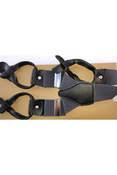 KemerSepeti Gri Renkli Düğmeli Pantolon Askısı