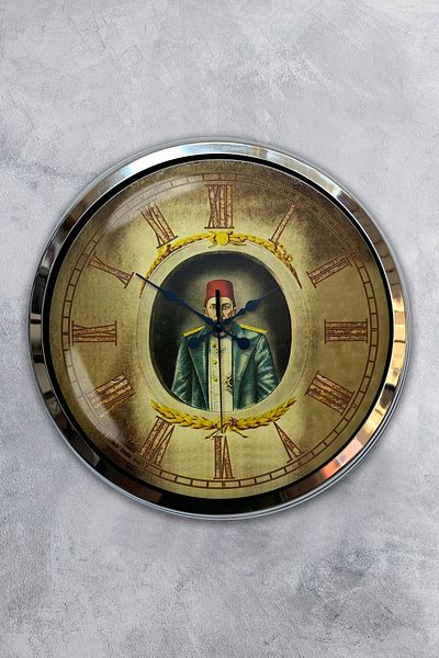 Kasva Concept Δώρο Διακοσμητικό Ρολόι τοίχου 40 εκ. Χρώμιο Metal Abdulhamid Han