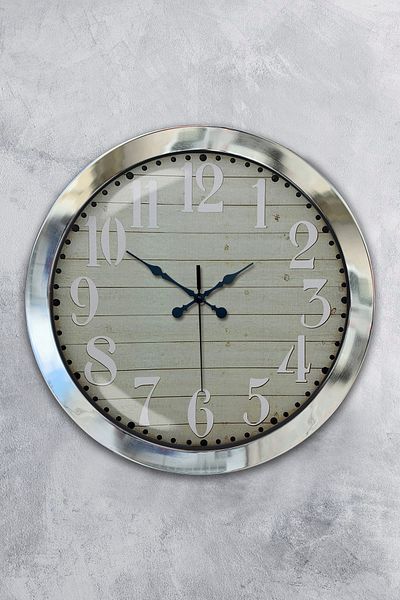 Kasva Concept 36 cm Chrome Metal Classic Design Wall Clock
