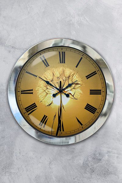 Kasva Concept Gift 36 cm Chrome Metal Sun Wall Clock