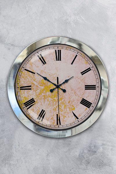 Kasva Concept Gift 36 cm Chrome Metal Cool Wall Clock