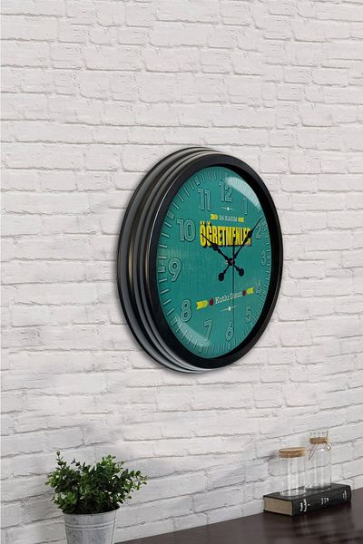 Kasva Concept Gift 40 cm Black Metal Teacher's Day Wall Clock