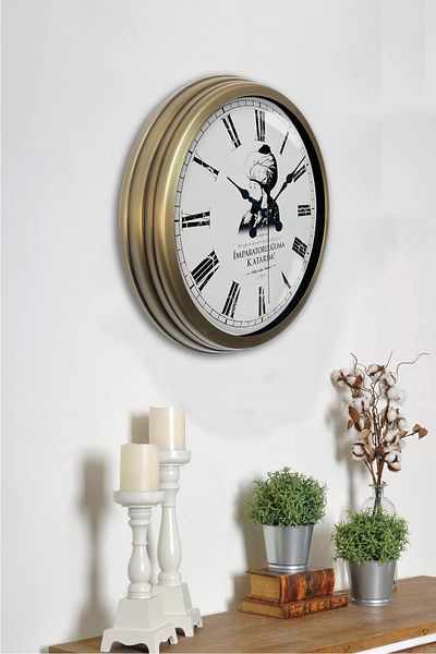 Kasva Concept Cadou 40 Cm Ceas de Perete Metal Antic Fatih Sultan Mehmet