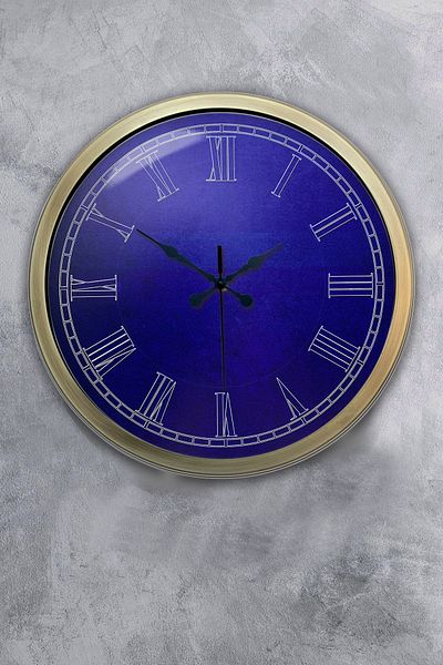 Kasva Concept Gift 40 cm Antique Metal Purple Wall Clock