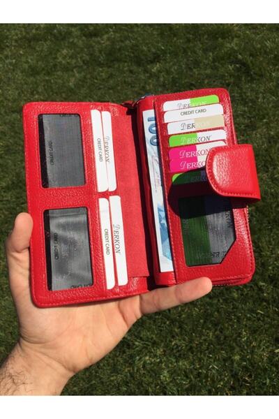 DERKON Flower of Life Printed Genuine Leather Women's Wallet