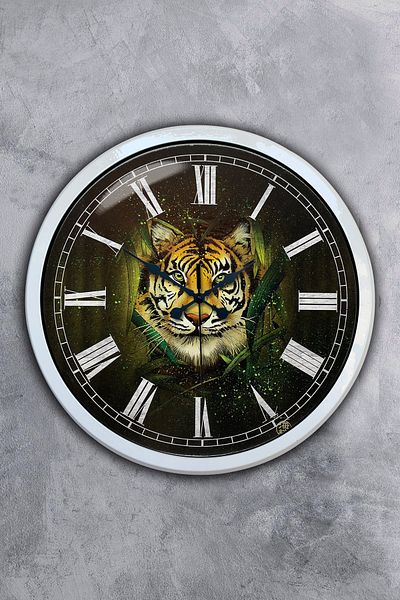 Kasva Concept 40 cm White Metal Animal Kingdom Wall Clock