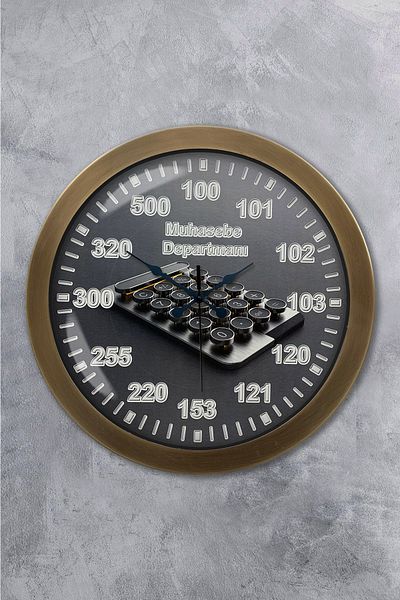 Kasva Concept Gift 36 cm Antique Metal Accountant Wall Clock